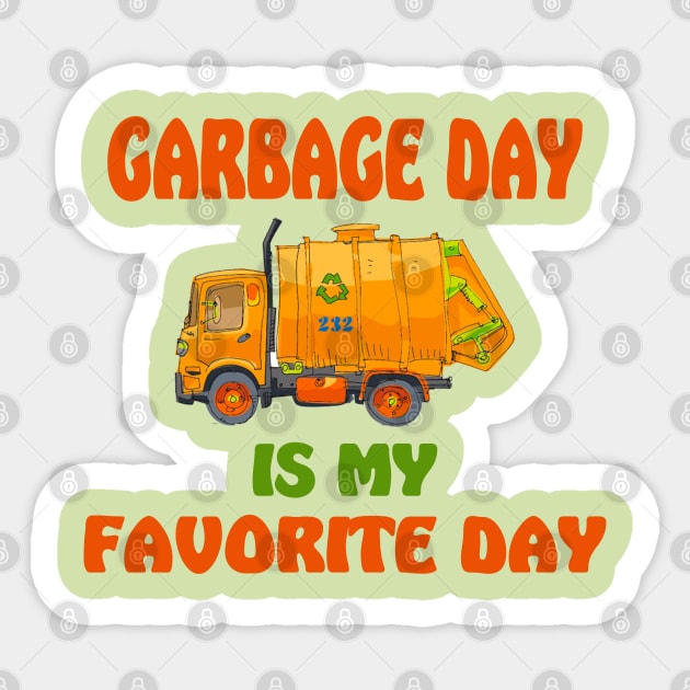 Garbage Truck Sticker by Happy Art Designs